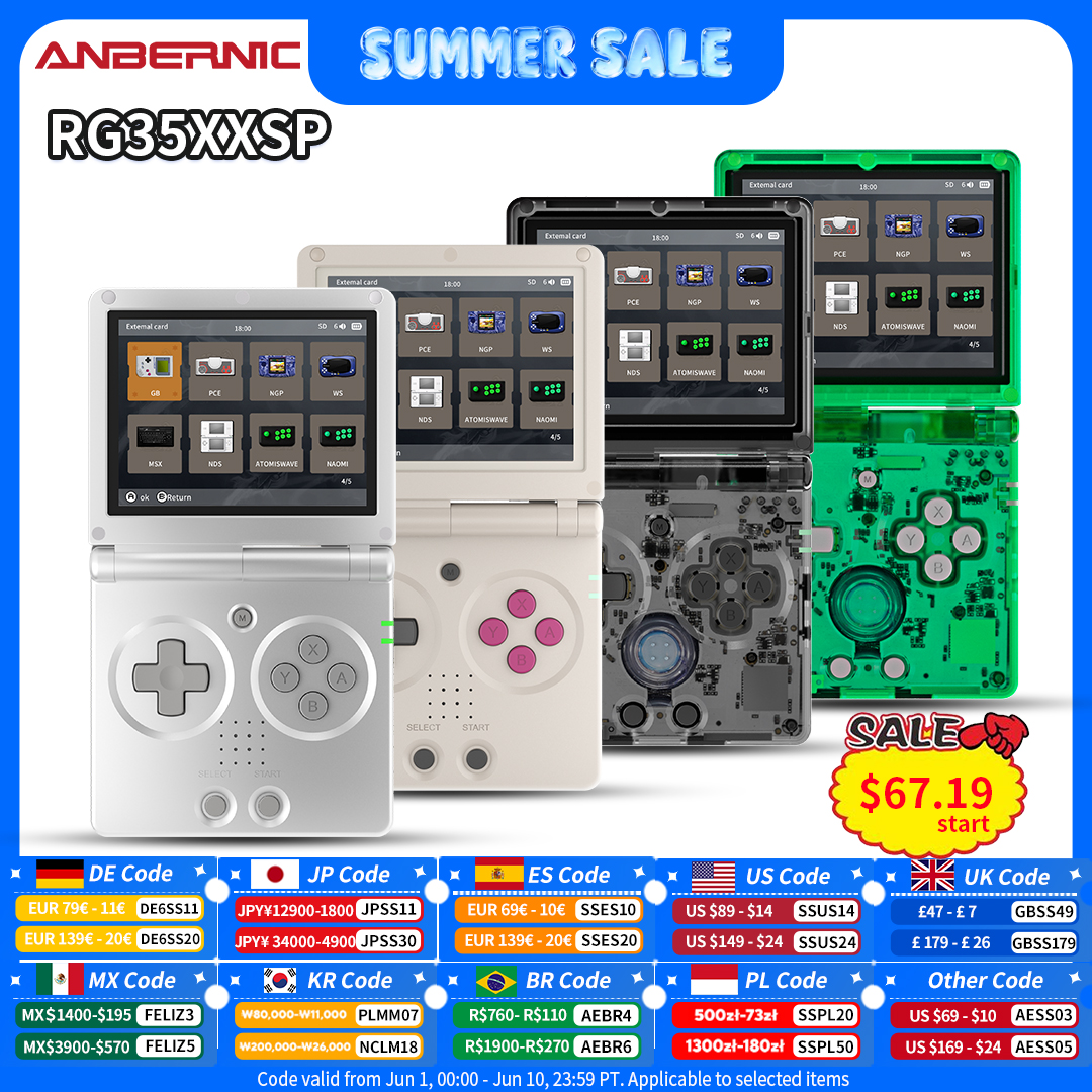 Retro Gaming Arcade Console - Anbernic RG35XXSP Retro Flip Handheld Game