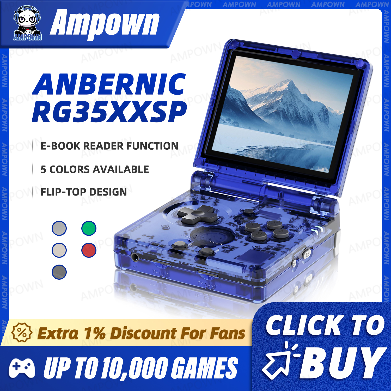 Retro Gaming Arcade Console - ANBERNIC RG35XXSP Flip Game Console 3.5''