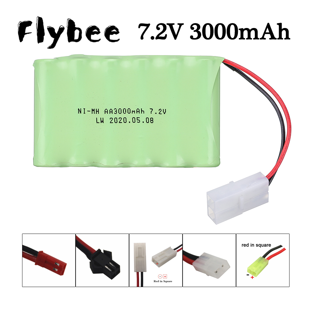 Rechargeable Battery Aa - 7.2v 3000mAh Battery Tamiya/SM/JST plug For