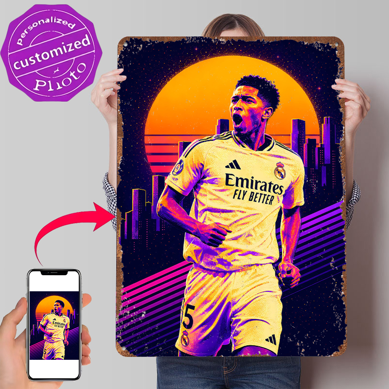 Retro Gaming Accessories - Jude Bellingham Retro Poster Vintage Metal