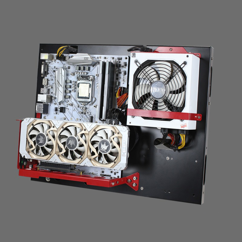 Retro Gaming Cabinet - Wall mounted PC chassis Open horizontal