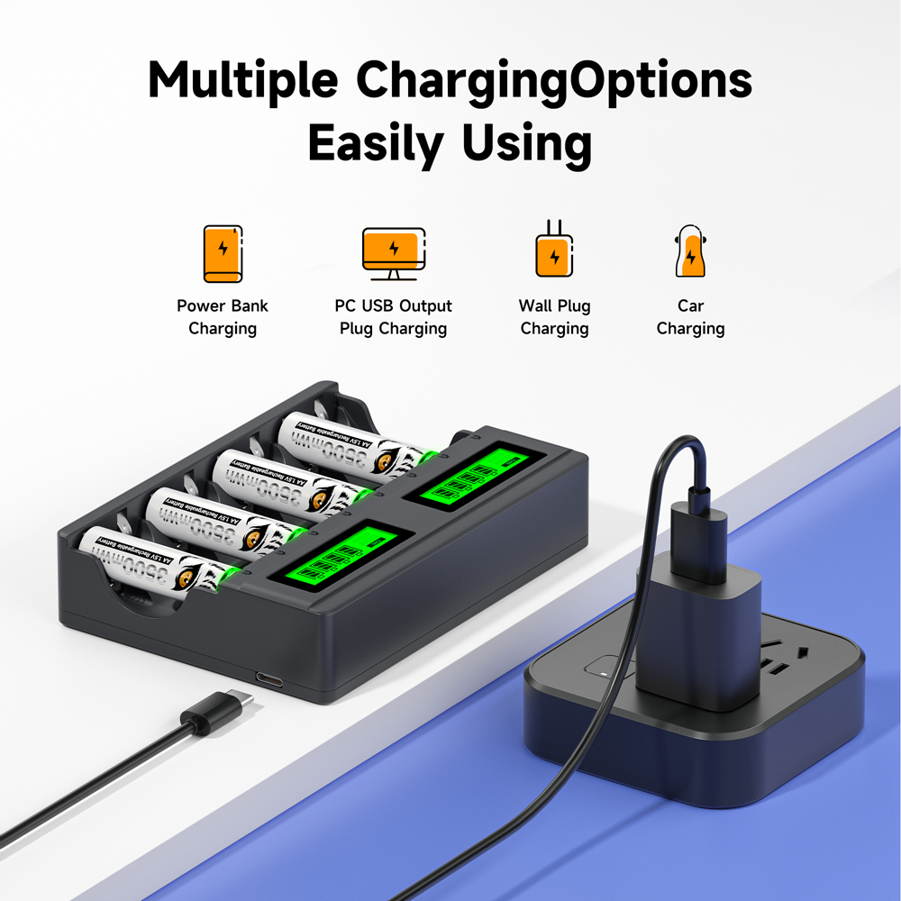 PALO 4-8 Slots 1.5V AA AAA Cha - Rechargeable Battery Aa recensie en prijs