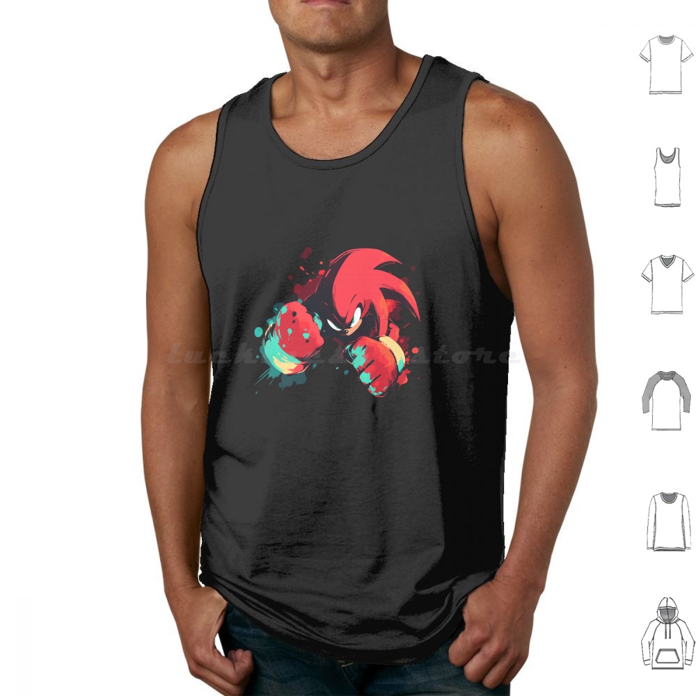 Knuckles Tank Tops Print Cotto - Retro Gaming Japan recensie en prijs