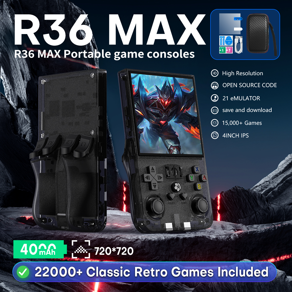 Open Source R36MAX Portable Vi - Retro Gaming Arcade Console recensie en prijs
