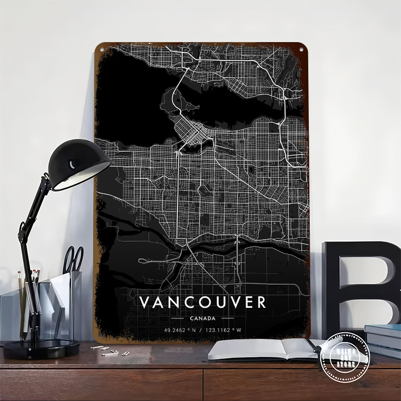 Vancouver City Map Dark Tinpla - Retro Gaming Vancouver recensie en prijs