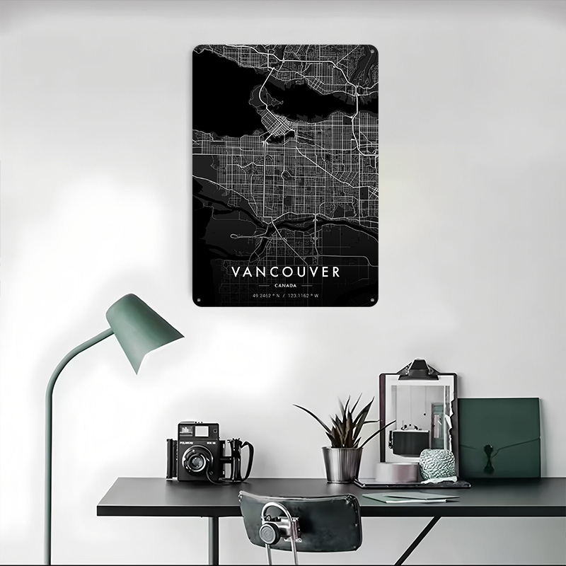 Vancouver City Map Dark Tinpla - Retro Gaming Vancouver recensie en prijs