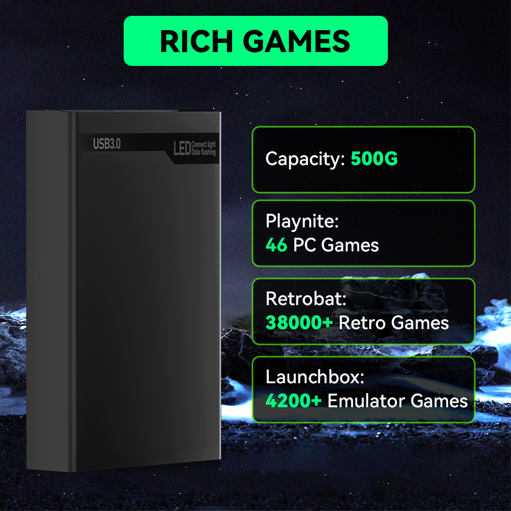 MIX500G Game Hard Drive With 3 - Retro Gaming Kiosk recensie en prijs